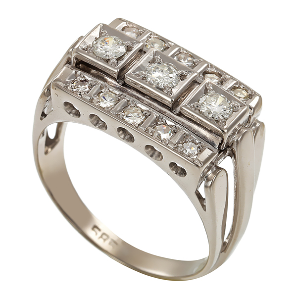 Ring, 18K, Weißgold, Brillanten, Diamanten