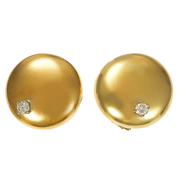 Clip-Stecker, 14K, Gelbgold, Brillanten