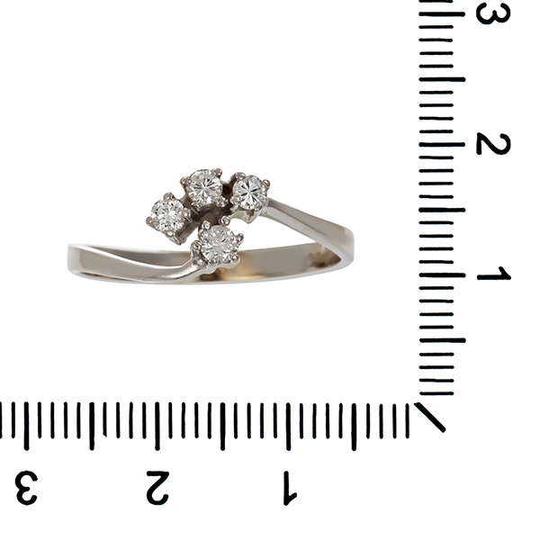 Ring, 14K, Weißgold, Brillanten, U61