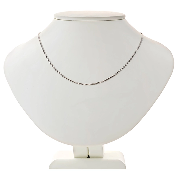 Goldkette, 14K, Weißgold, Panzer-