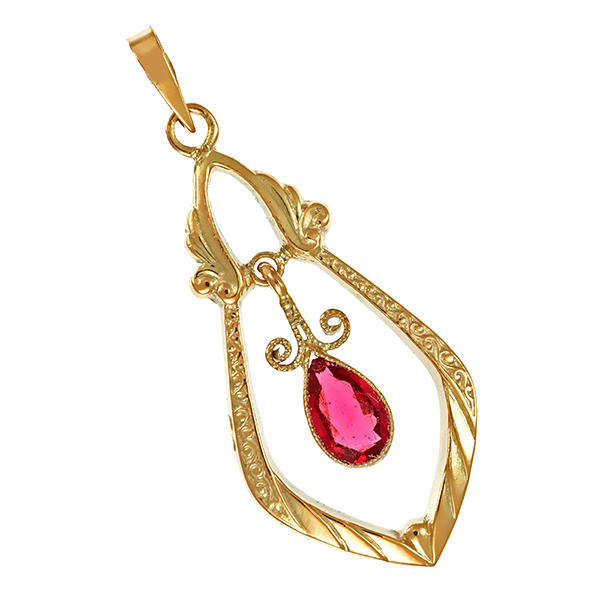 Anhänger, 14K, Gelbgold, Turmalin
