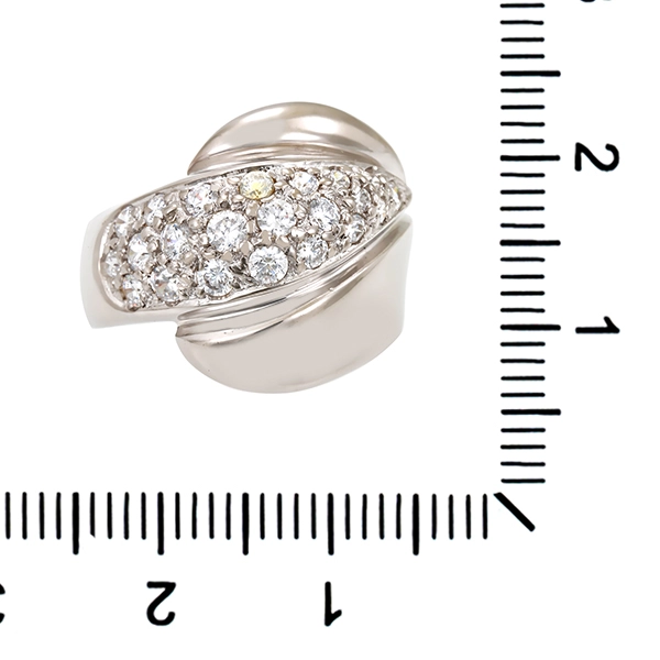 Ring, 18K, Weißgold, Zirkonia