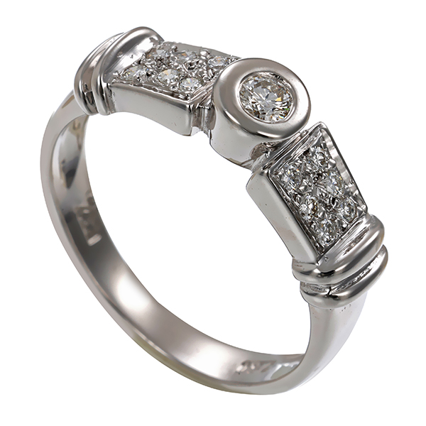 Ring, 18K, Weißgold, Brillant, Diamanten