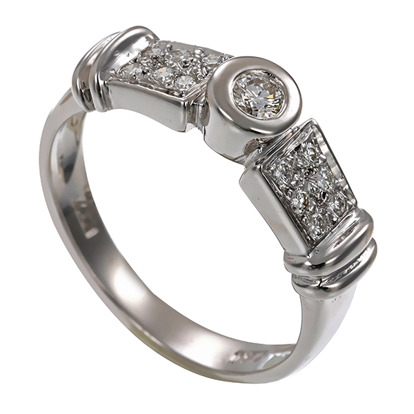 Ring, 18K, Weißgold, Brillant, Diamanten