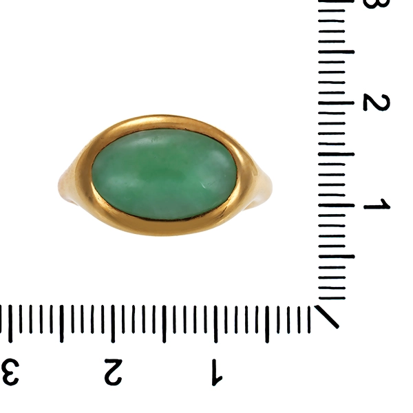 Ring, 18K, Gelbgold, Jade