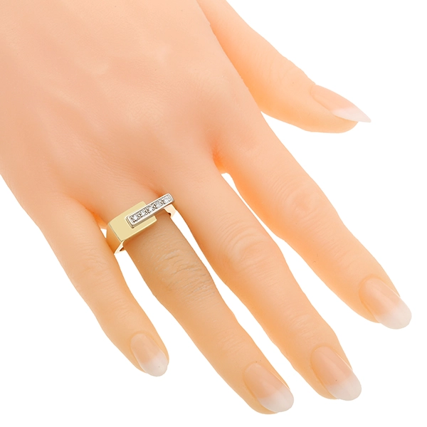 Diamantring, 14K, Gelb-/Weißgold, Diamanten