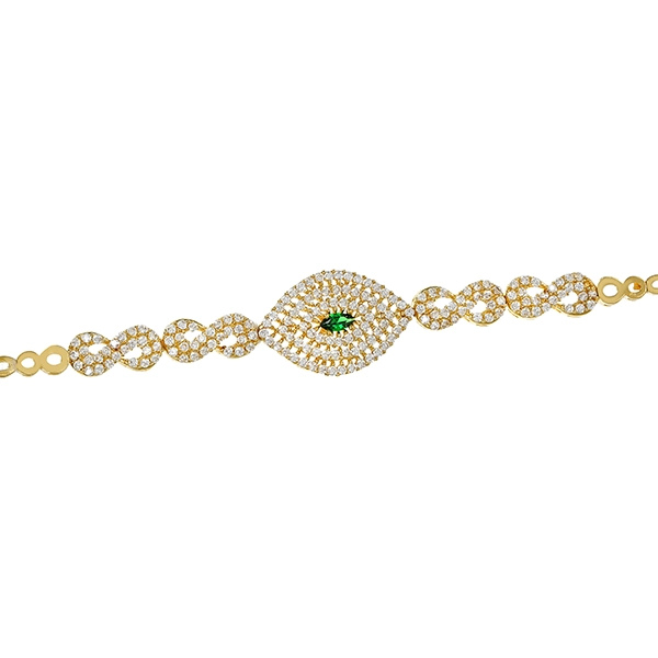 Armband, 18K, Gelbgold, Schmucksteine, Zirkonia
