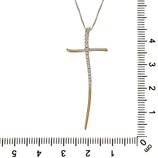 Collier, 18K, Weißgold, Brillanten, Venezianer-