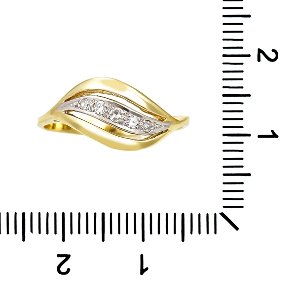 Diamantring, 14K, Gelb-/Weißgold, Diamant