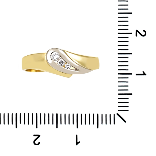 Diamantring, 14K, Gelb-/Weißgold, Brillanten