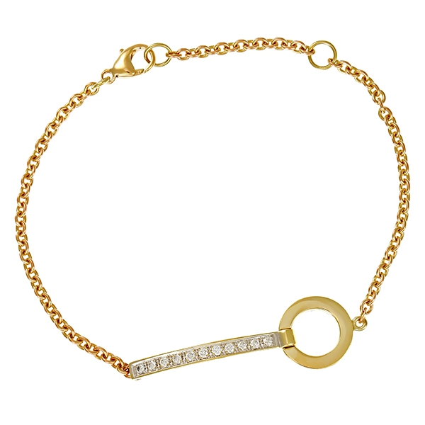 Armband, 14K, Gelbgold, Brillanten 0,33 ct