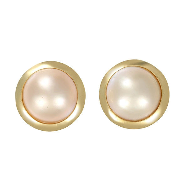 Clipstecker, 14K, Gelbgold, Mabeperlen