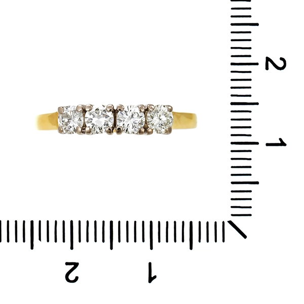 Diamantring, 18K, Gelb-/Weißgold, Brillanten