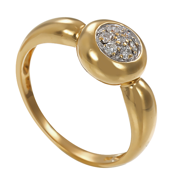 Brillantring, 14K, Gelb-/Weißgold