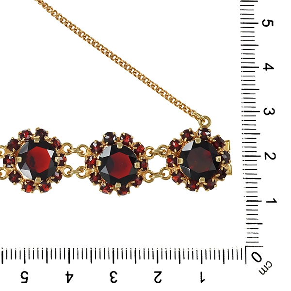 Armband, 14K, Gelbgold, Granat