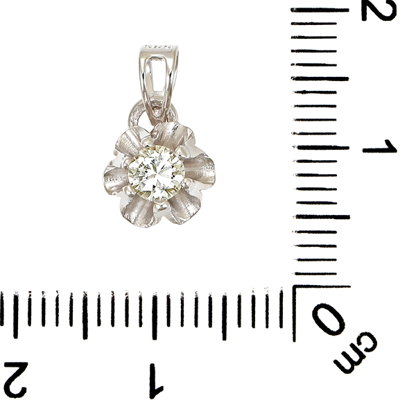 Anhänger, 14K, Weißgold, Brillant