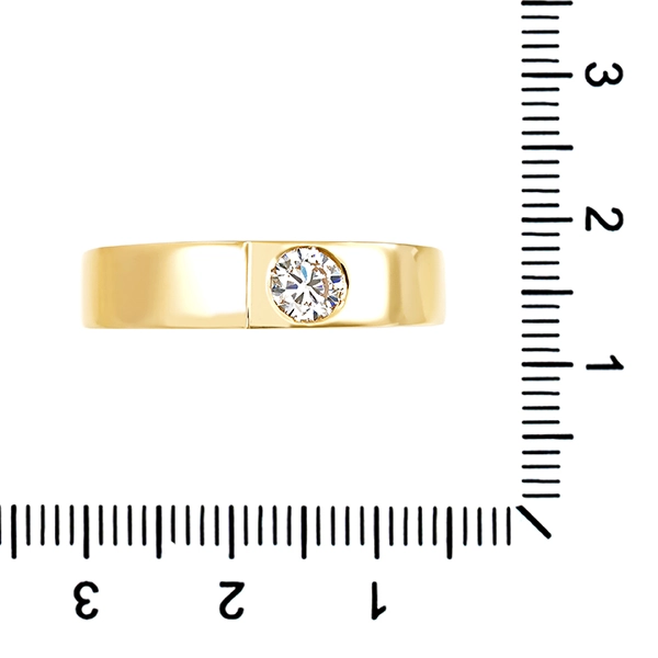 Diamantring, 18K, Gelbgold, Brillant 0,44 ct