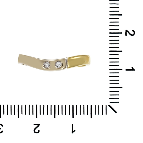 Ring, 14K, Gelb-/Weißgold, Brillanten