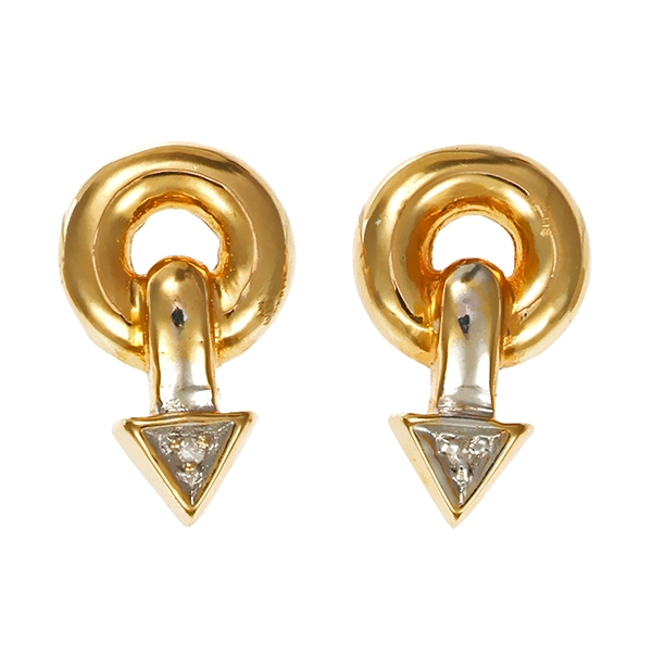 Ohrstecker, 14K, Gelb-/Weißgold, Diamant