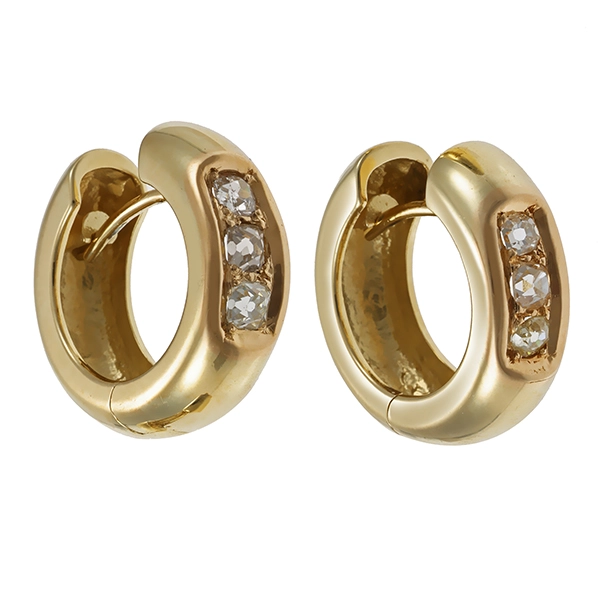 Creolen, 14K, Gelbgold, Altschliff,
