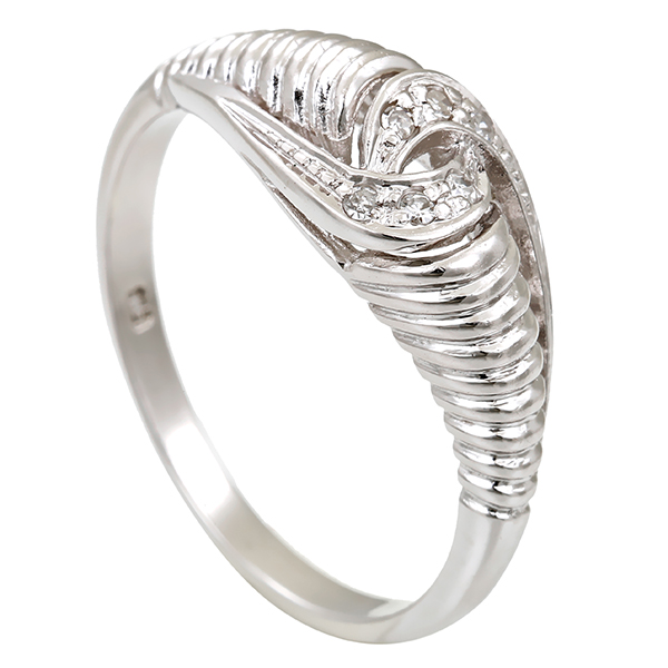 Diamantring, 14K, Weißgold, Diamanten