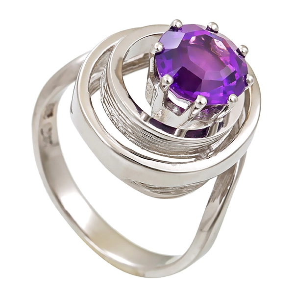 Ring, 14K, Weißgold, Amethyste