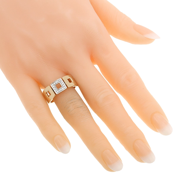 Diamantring, 14K, Gelb-/Weißgold, Brillanten 0,16 ct