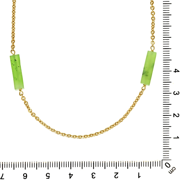 Collier, 14K, Gelbgold, Nephrit