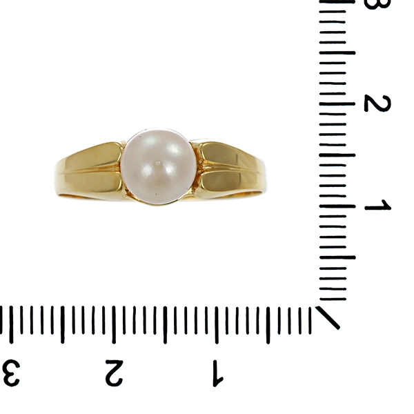 Ring, 14K, Gelbgold, Perle