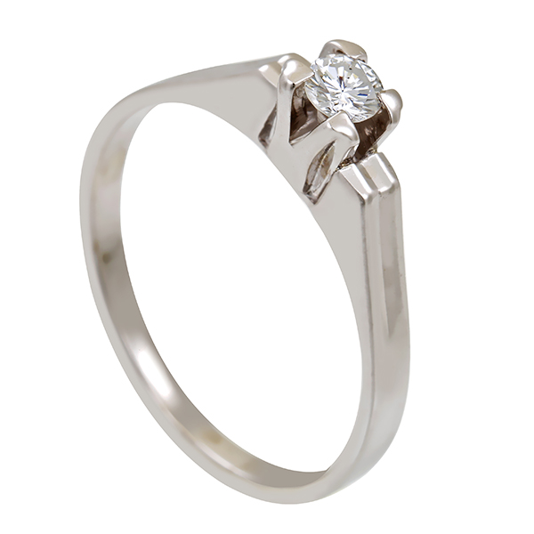 Diamantring, 14K, Weißgold, Brillant 0,15 ct