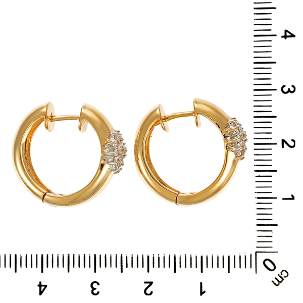 Creolen, 14K, Gelbgold, Brillanten 0,38 ct
