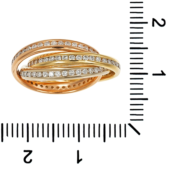 Diamantring, 18K, Rot-/Gelb-/Weißgold, Brillanten 1,29 ct
