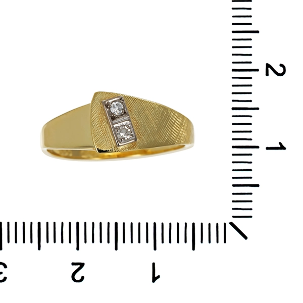 Diamantring, 14K, Gelb-/Weißgold, Diamanten