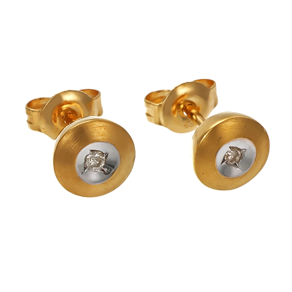 Ohrstecker, 14K, Gelb-/Weißgold, Brillanten