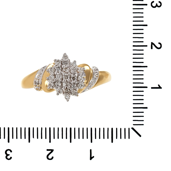 Diamantring, 14K, Gelb-/Weißgold, Brillanten