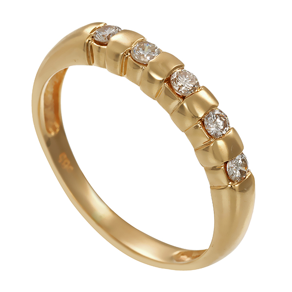 Diamantring, 14K, Gelbgold, Brillanten 0,30 ct