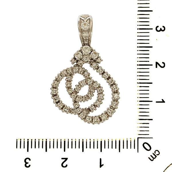 Anhänger, 18K, Weißgold, Brillanten 0,80 ct
