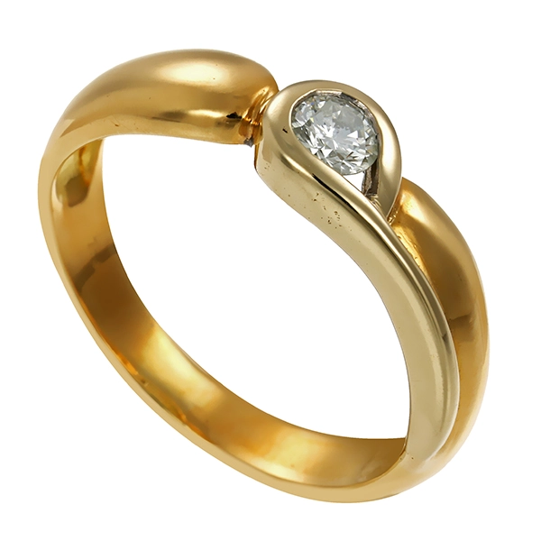 Ring, 14K, Gelbgold, Brillant