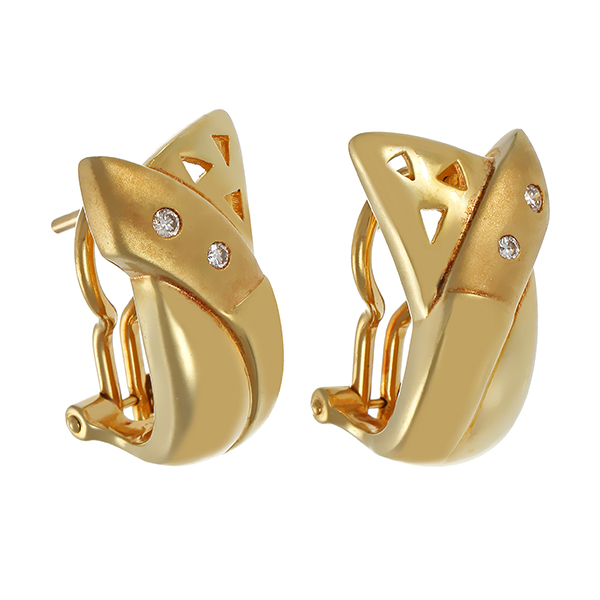 Ohrclipse, 14K, Gelbgold, Brillanen