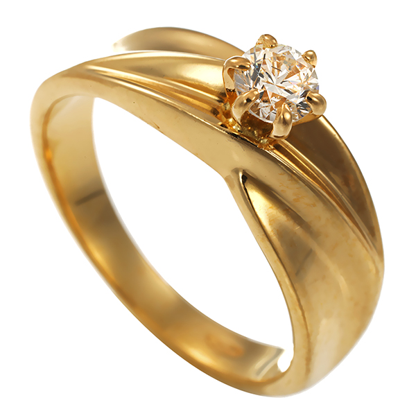 Diamantring, 18K, Gelbgold, Brillant 0,25 ct
