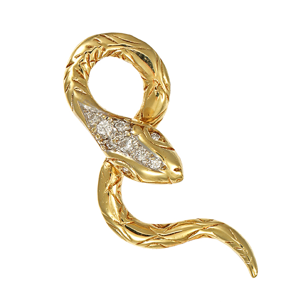 Anhänger, 14K, Gelb-/Weißgold, Brillanten