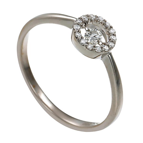Brillantring, 18K, Weißgold, Brillanten 0,36 ct