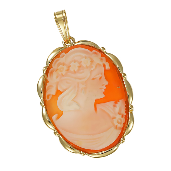 Anhänger, 8K, Gelbgold, Gemme