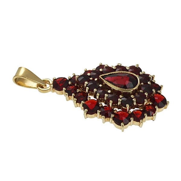 Anhänger, 14K, Gelbgold, Granat
