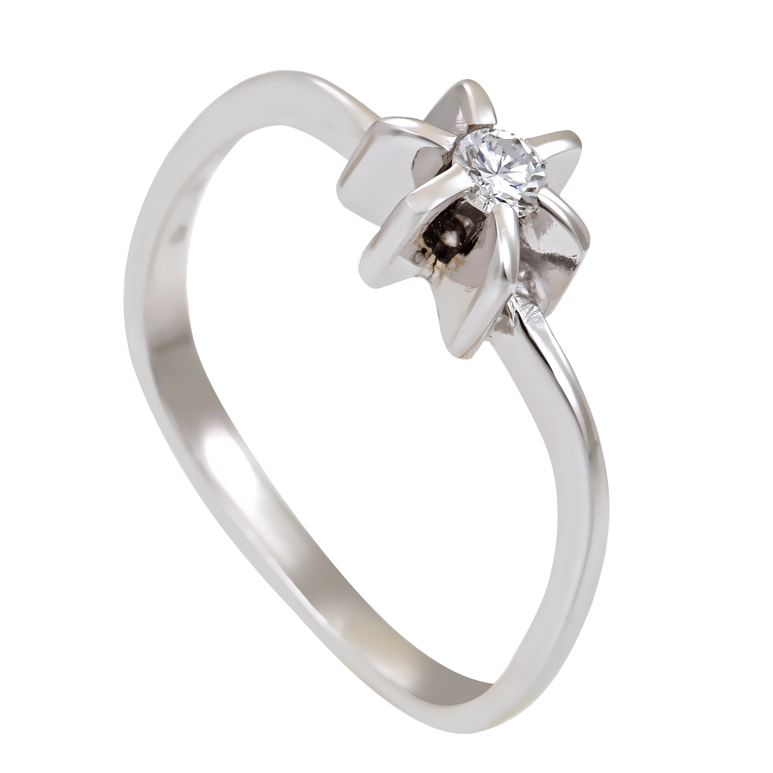 Diamantring, 14K, Weißgold, Brillant