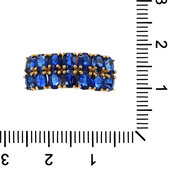 Ring, 9K, Gelbgold, Saphir