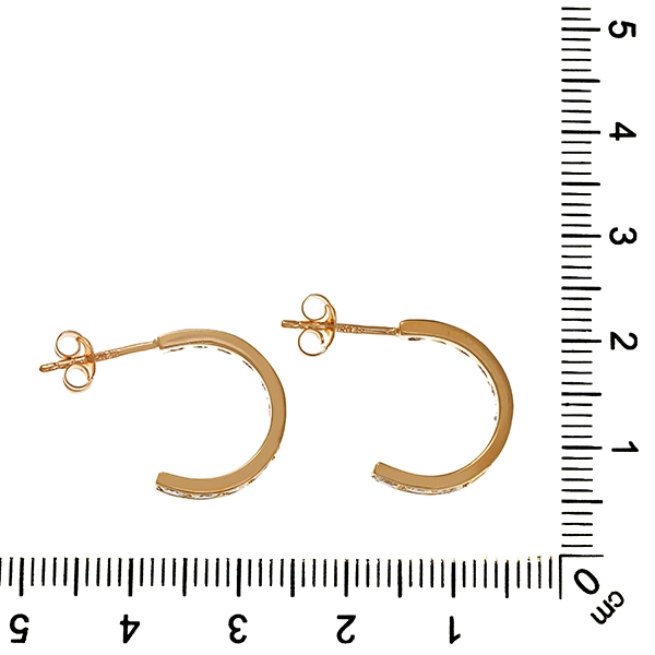 Steckcreolen, 8K, Gelbgold, 22 Zirkonia