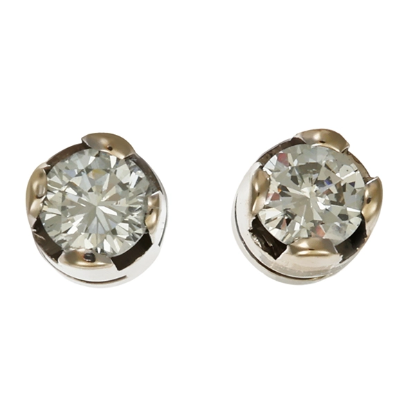Ohrstecker, 14K, Weißgold, Brillanten