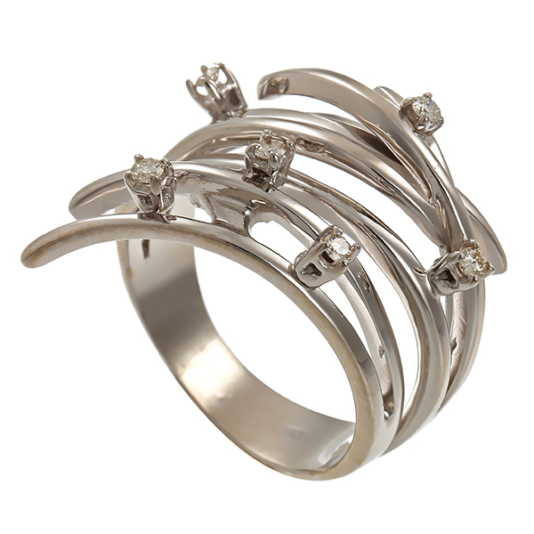 Diamantring, 18K, Weißgold, Brillanten 0,15 ct