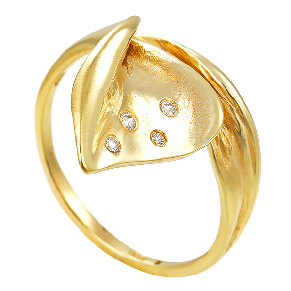Ring, 8K, Gelbgold, Zirkonia